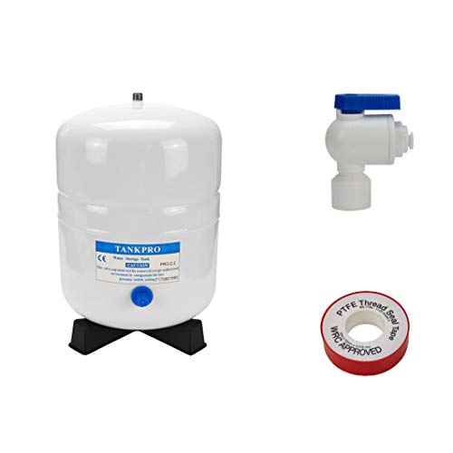 Wassertank Osmose aus Stahl 2,2 Gallonen ca. 8 Ltr. brutto - Vorratsbehälter + Tankhahn + Teflonband von Trinkwasserladen
