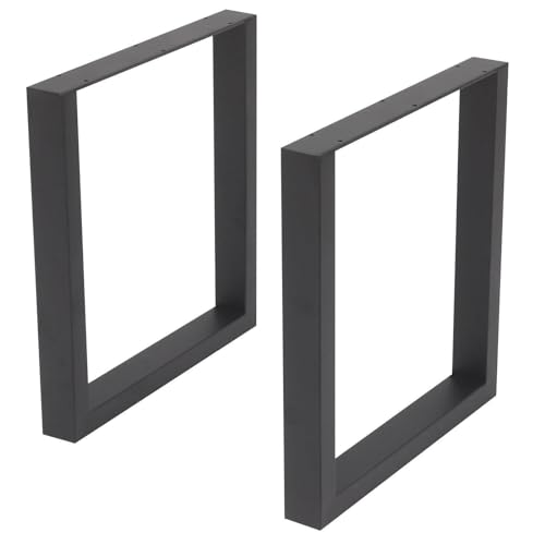 Trintion 2 Stück Tischbeine Metall Schwarz 43x40cm Bankgestell Tischkufen Esstischgestell Tischgestell Vierkantprofilen Metallgestell Einfache Montage für DIY Esstisch Schreibtisch Couchtisch von Trintion