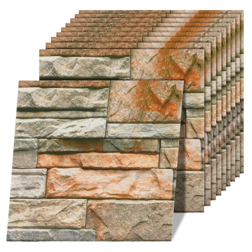 Trintion 3D Wandpaneele 10 Stück Wandpaneele Selbstklebend 30X30cm Wandaufkleber Wasserdicht Wandtapete Klebetapete für Küche Schlafzimmer Badezimmer Wohnzimmer von Trintion