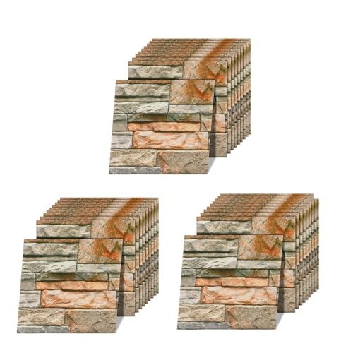 Trintion 3D Wandpaneele 30 Stück Selbstklebend Ziegel Tapete Steinoptik Wandaufkleber Wasserdicht Wandtapete für Küche Schlafzimmer Badezimmer Wohnzimmer (L30cm x B30cm 30 Stück) von Trintion