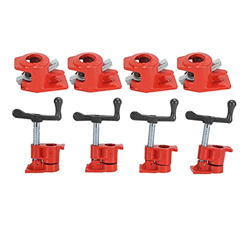 Trintion 4 Stück Rohrschraubzwinge 3/4 Zoll Rohr Schraubzwingen Set Schnellspanner Metallklammer Rohrklemmen Rohrzwingen Rohrschelle Schraubstock für Holzbearbeitung von Trintion