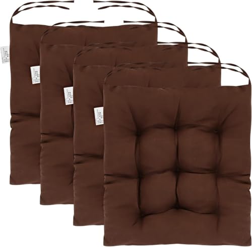 Trintion 4er Set Sitzkissen mit Bindebändern – Bequeme 40x40 cm Stuhlauflage Gartenstuhl, Esszimmerstuhl & Balkonmöbel – Atmungsaktive Polster Indoor/Outdoor von Trintion