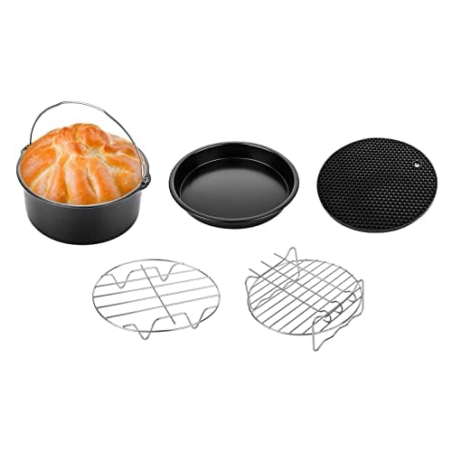 Trintion Heißluftfritteuse Zubehör 4 stk Silikon Backform Für Zuschnitte Airfryer Silikonbackformen Air Fryer Accessories Silikoneinsatz Zubehör (5 STK) von Trintion