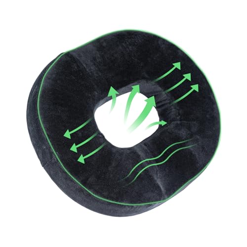 Trintion Donut Sitzkissen – Orthopädisches Steißbeinkissen aus Memory Foam mit Abnehmbarem Bezug – Ergonomisches Sitzkissen für Büro, Auto & Zuhause – Ideal bei Hämorrhoiden & Rückenschmerzen von Trintion