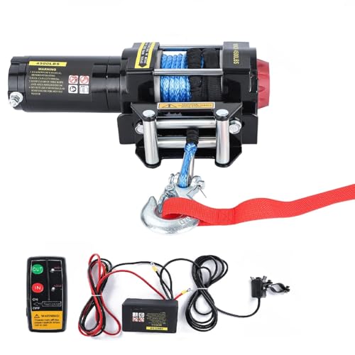 Trintion Elektrische Seilwinde 12v,4500LBS, 13M Seilwinde Elektrisch mit Funkfernbedienung und Handschalter,Seilzug Elektrisch und vielseitige Einsatzmöglichkeiten für Laden- oder Automobi von Trintion