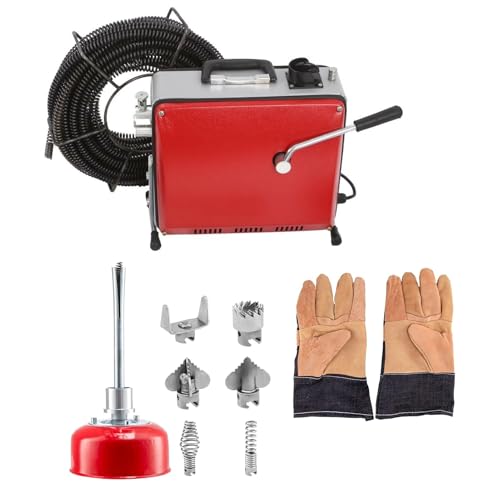 Trintion 500W Elektrische Rohrreinigungsmaschine 220V Rohrreiniger Kanalreinigungsmaschine geeignet für Ø20-200 mm Rohrleitungen Riemenantrieb Abflussreiniger mit Ø10mm 16mm Spiralen Trintion 500W Elektrische Rohrreinigungsmaschine 220V Rohrreiniger Kanalreinigungsmaschine geeignet für Ø20-200 mm Rohrleitungen Riemenantrieb Abflussreiniger mit Ø10mm 16mm Spiralen von Trintion