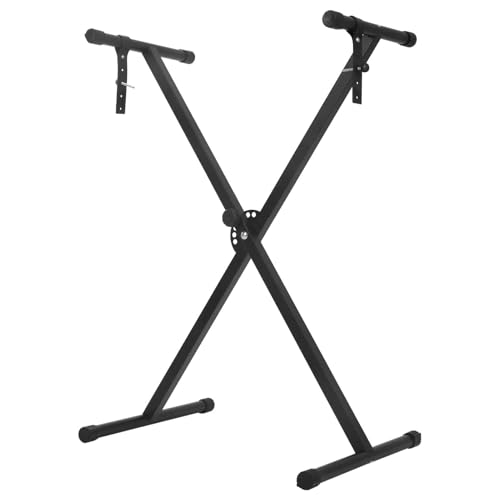 Trintion Keyboard Ständer Doppelstrebig Keyboardständer Keyboardständer mit Feststellgurten 33–97cm Verstellbare mit 7 verstellbare Höhenpositionen Belastbar bis zu 20kg von Trintion