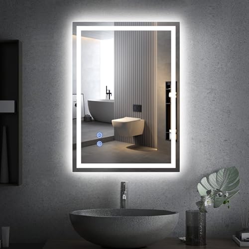 Trintion Spiegel Mit Beleuchtung, 70x50 cm Badspiegel Mit Beleuchtung Mit Touch-Schalter Beschlagfrei, 3 Lichtfarben Dimmbar, 3500K-6500K Badezimmerspiegel, Spiegel Bad Trintion Spiegel Mit Beleuchtung, 70x50 cm Badspiegel Mit Beleuchtung Mit Touch-Schalter Beschlagfrei, 3 Lichtfarben Dimmbar, 3500K-6500K Badezimmerspiegel, Spiegel Bad von Trintion
