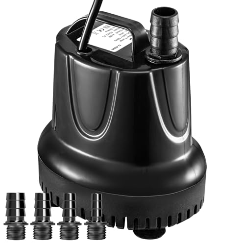 Wasserpumpe 75W 4500L/H Tauchpumpe Aquarium Water Pumpe Wasser Pump Quiet Aquariumpumpe with 4 Nozzles Submersible Pump for Fountains, Fish Tank, Pond, Teiche, Hydroponic (75W 4500L/H) von Trintion