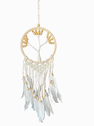 TRINTURA Traumfänger Weiss Baum des Lebens 16cm weiß beige Dreamcatcher Tree of Life Boho Dreamcatcher handgefertigt gewebte Feder Wandbehang Handgemachte Traumfänger Quasten Dekoration Ornament TRINTURA Traumfänger Weiss Baum des Lebens 16cm weiß beige Dreamcatcher Tree of Life Boho Dreamcatcher handgefertigt gewebte Feder Wandbehang Handgemachte Traumfänger Quasten Dekoration Ornament von Trintura