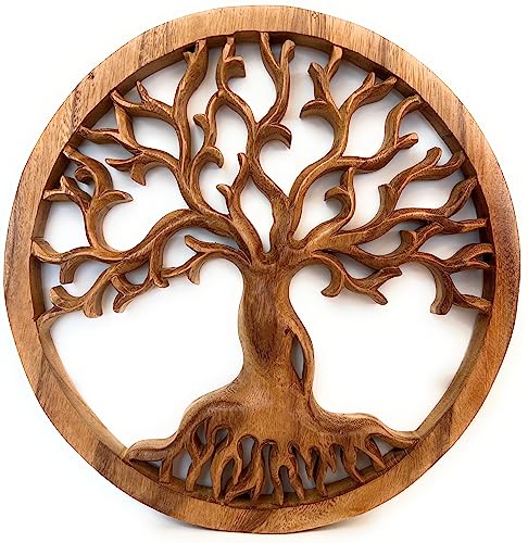 Trintura Lebensbaum Holz 20 cm Wandbild Akazien Holz Baum des Lebens Geschenkidee Wanddeko Wanddekoration Deko Tree of Life Wooden Wall Decoration Family Wall Art von Trintura