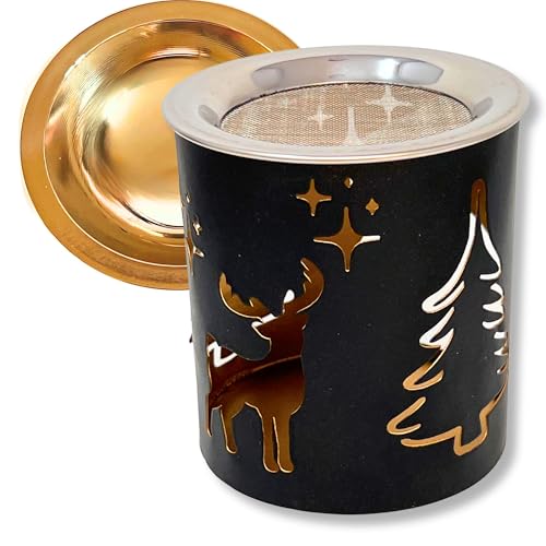 Trintura Räucherstövchen mit Räuchersieb und Räucherschale zum Räuchern Set (Xmas Schwarz) von Trintura