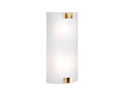 Flache LED Wandleuchte mit Glas Lampenschirm weiß Gold, 20 x 40cm von Trio Beleuchtung