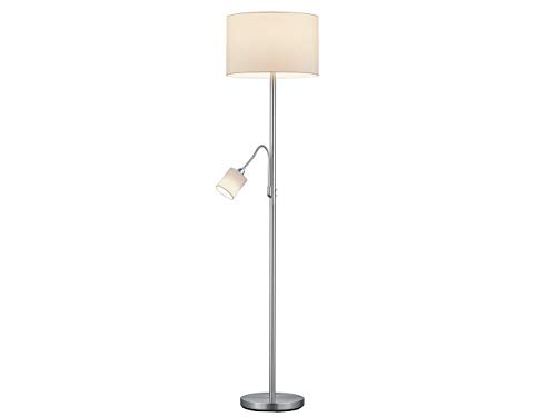 Klassische LED Stehleuchte mit Leselampe & Stoffschirmen in Weiß Höhe 170cm - Zeitlose Elegante Standbeleuchtung von Trio Beleuchtung