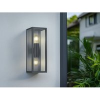 Meinewunschleuchte - led Außenwandleuchte Up & Down in Anthrazit mit Glas, Höhe 38cm Meinewunschleuchte - led Außenwandleuchte Up & Down in Anthrazit mit Glas, Höhe 38cm von MEINEWUNSCHLEUCHTE