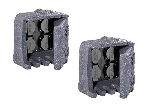 Außensteckdose Steinoptik 4 fach - 2er Set Gartensteckdosen IP44 und 5 Meter Zuleitung Außensteckdose Steinoptik 4 fach - 2er Set Gartensteckdosen IP44 und 5 Meter Zuleitung von Trio Leuchten