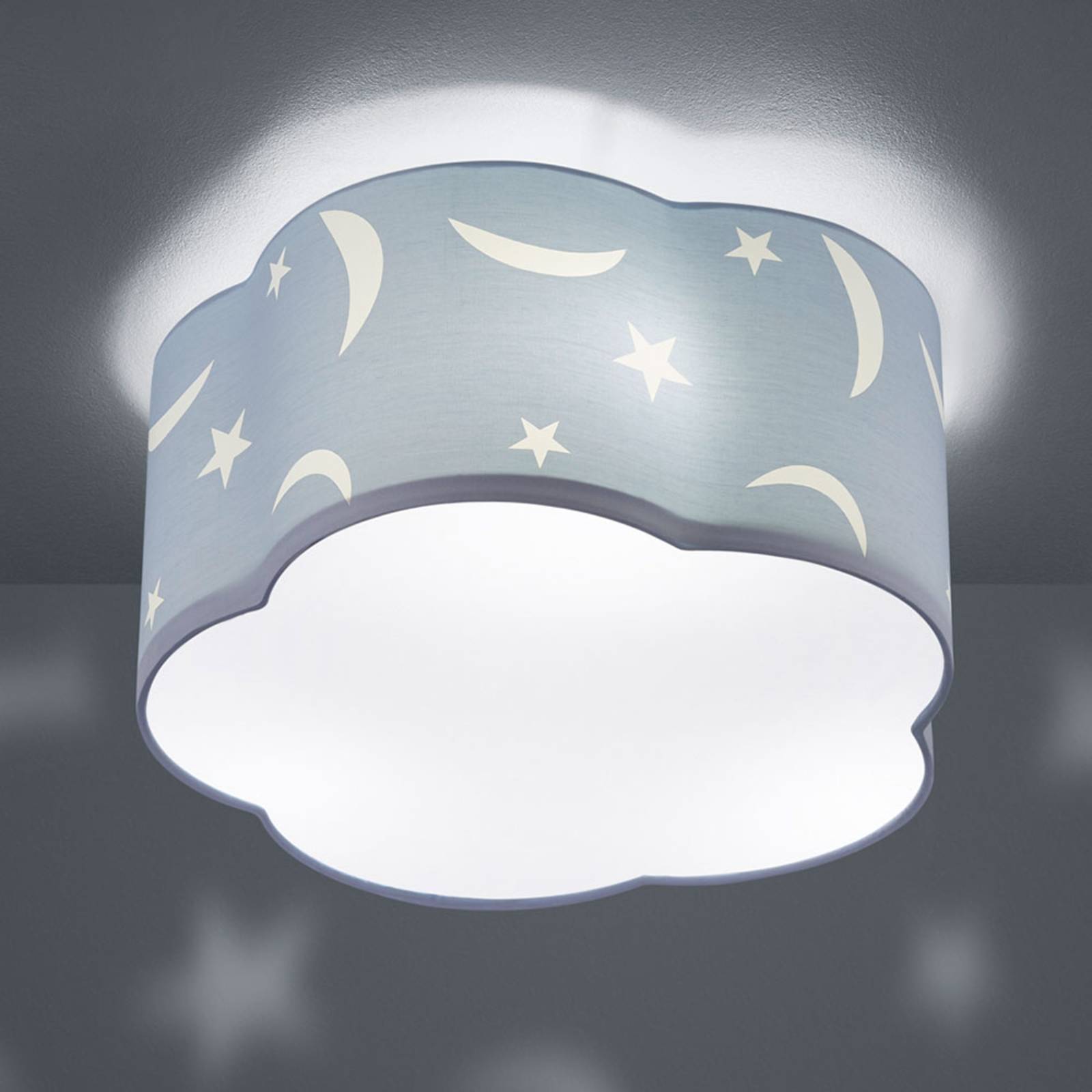 Deckenlampe Moony für Kinderzimmer pastellblau von Trio Lighting