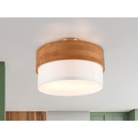 Trio Leuchten - Deckenleuchte seasons Holzlampe mit Stoffschirm Weiß, ø 30cm von Trio Leuchten