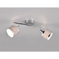 Deckenstrahler arosa 2-flammig mit Stoffschirmen Grau, Breite 52cm von Trio Leuchten