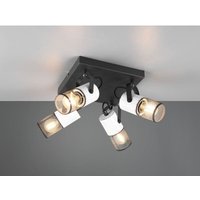 Deckenstrahler tosh 4-flammig, Schwarz mit Holz Weiß, Quadrat 22cm von Trio Leuchten