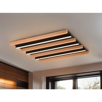 Dimmbare led Deckenleuchte fontana mit Naturholz, Quadrat 46cm von Trio Leuchten