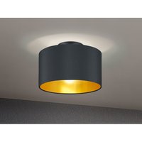 Dimmbare led Deckenleuchte mit Stoff Lampenschirm in Schwarz Gold ø 30cm Dimmbare led Deckenleuchte mit Stoff Lampenschirm in Schwarz Gold ø 30cm von Trio Leuchten