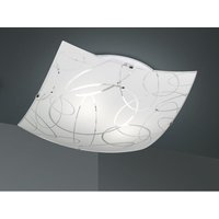 Eckige LED Deckenleuchte DIMMBAR Glas mit modernem Dekor, Quadrat 40cm von Trio Leuchten