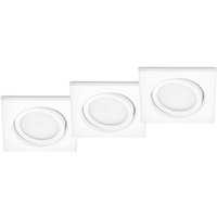 Trio Leuchten - Eckiger led Einbaustrahler rila Decke 3er Set Spot schwenkbar Weiß matt 5 Watt von Trio Leuchten