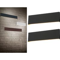 Flache LED Wandleuchte 2er Set Up & Down Light Anthrazit - 3 Stufen Dimmer 28cm Flache LED Wandleuchte 2er Set Up & Down Light Anthrazit - 3 Stufen Dimmer 28cm von Trio Leuchten