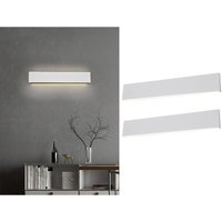 Flache led Wandleuchte 2er Set Up & Down Light Weiß matt - 3 Stufen Dimmer 47cm von Trio Leuchten