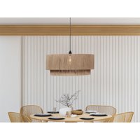 Große Pendelleuchte smilla 1-flammig aus Jute Natur im Boho Stil, ø 60cm von Trio Leuchten