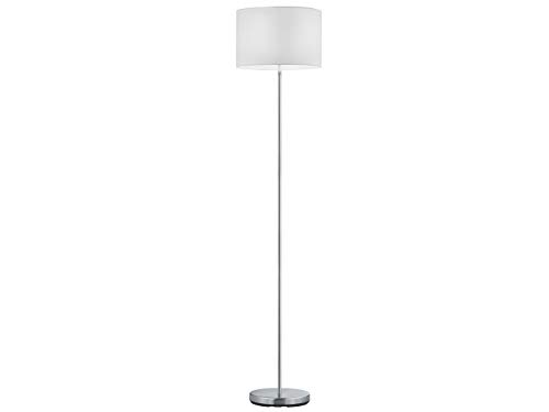 Klassische Stehleuchte mit Stoffschirm weiß Ø 35cm - Nickel matt mit E27 LED - Zeitlose Elegante Standbeleuchtung von Trio Leuchten