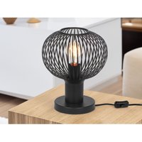 Tischleuchte GILA mit Gitter Lampenschirm Schwarz, Höhe 28cm von Trio Leuchten