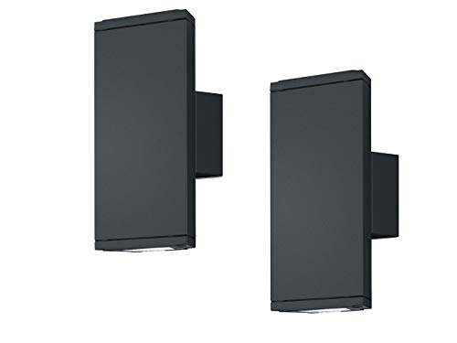 2er Set LED Außenwandleuchten Anthrazit mit Up Down Lichteffekt, Höhe 20cm von meineWunschleuchte
