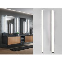 LED Badezimmer Wandleuchten 2er Set in Chrom 120cm - Spiegelleuchte von Trio Leuchten