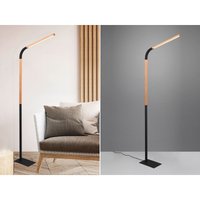 LED Stehleuchte NORRIS Schwarz mit Holzelementen, Höhe 140cm von Trio Leuchten