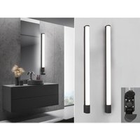 Trio Leuchten - led Bad Wandleuchten 2er Set mit Steckdose Schwarz 119cm - Spiegelleuchte von Trio Leuchten