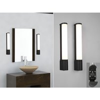 Trio Leuchten - led Bad Wandleuchten 2er Set mit Steckdose Schwarz 41,5cm - Spiegelleuchte von Trio Leuchten