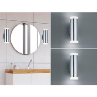 Trio Leuchten - led Badezimmer Wandleuchte 2er Set Up Down in Chrom 16,6cm - Spiegelleuchte von Trio Leuchten