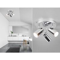 Led Deckenstrahler Badezimmerlampe Silber Chrom 3-flammig, ø 20cm von Trio Leuchten