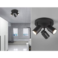 LED Deckenstrahler Badezimmerlampe Schwarz 3-flammig, Ø 20cm von Trio Leuchten