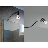 Led Badezimmerlampe in Schwarz für Spiegelschrank mit schwenkbarem Spot Led Badezimmerlampe in Schwarz für Spiegelschrank mit schwenkbarem Spot von Trio Leuchten