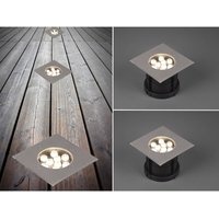 Led Bodeneinbauspot eckig 2er Set Edelstahl 16cm IP65 Bodenstrahler für Einfahrt von Trio Leuchten