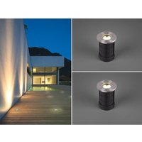 Led Bodeneinbauspot rund 2er Set Edelstahl Ø11cm IP65 Bodenstrahler für Einfahrt von Trio Leuchten