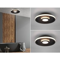 Trio Leuchten - led Deckenleuchte 2er Set Schwarz matt ø 30cm mit Switch Dimmer, IP44 von Trio Leuchten