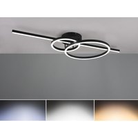 Led Deckenleuchte montilla Schwarz Fernbedienung dimmbar, Breite 100cm von Trio Leuchten