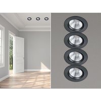 Led Einbaustrahler rund 4er Set ø 8,5cm schwenkbar dimmbar Schwarz matt 5,5W Led Einbaustrahler rund 4er Set ø 8,5cm schwenkbar dimmbar Schwarz matt 5,5W von Trio Leuchten