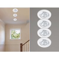 Led Einbaustrahler rund 4er Set ø 8,5cm schwenkbar dimmbar Weiß matt 5,5W Led Einbaustrahler rund 4er Set ø 8,5cm schwenkbar dimmbar Weiß matt 5,5W von Trio Leuchten