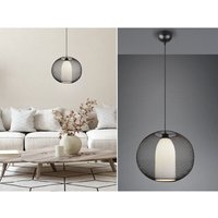 Trio Leuchten - led Pendelleuchte 1-flammig Metall Gitterschirm Schwarz mit Opalglas, ø 40cm Trio Leuchten - led Pendelleuchte 1-flammig Metall Gitterschirm Schwarz mit Opalglas, ø 40cm von Trio Leuchten