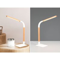 Led Schreibtischleuchte norris Weiß mit Holz, Höhe 42cm Led Schreibtischleuchte norris Weiß mit Holz, Höhe 42cm von Trio Leuchten